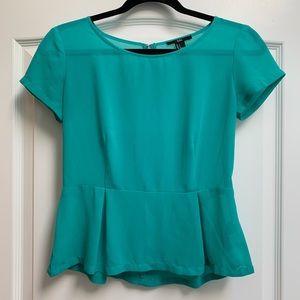Forever 21 Turquoise Blue Peplum Tom